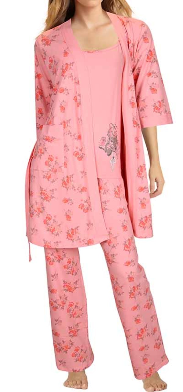 Пижамы для женщин с брюками (узкие бретельки/с халатом) 12269