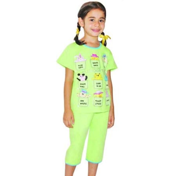 Пижамы для девочек (с бриджами/короткий рукав) 85010