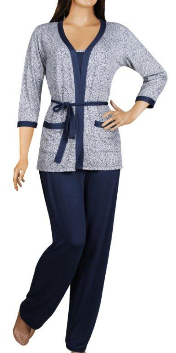 Пижамы для женщин с брюками (узкие бретельки/с халатом) 12300
