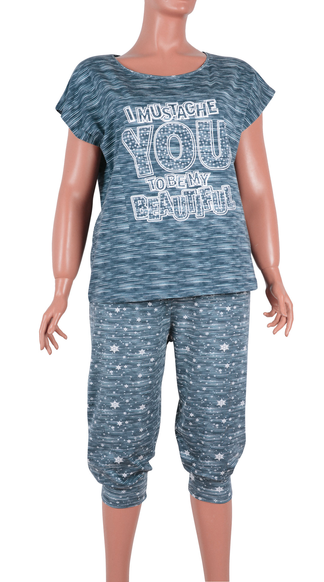 Пижамы для женщин большой размер (с бриджами/короткий рукав) 84703