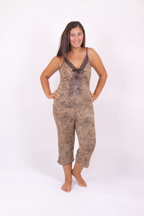Пижамы для женщин большой размер (с бриджами/узкие бретельки/вискоза) 90108