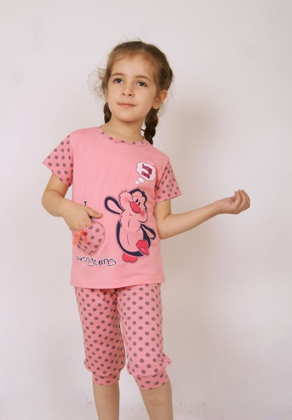 Пижамы для девочек (с бриджами/короткий рукав) 85164