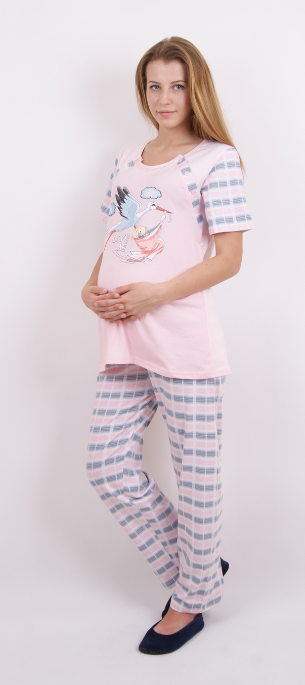 пижамы для женщин с брюками (короткий рукав) 07218