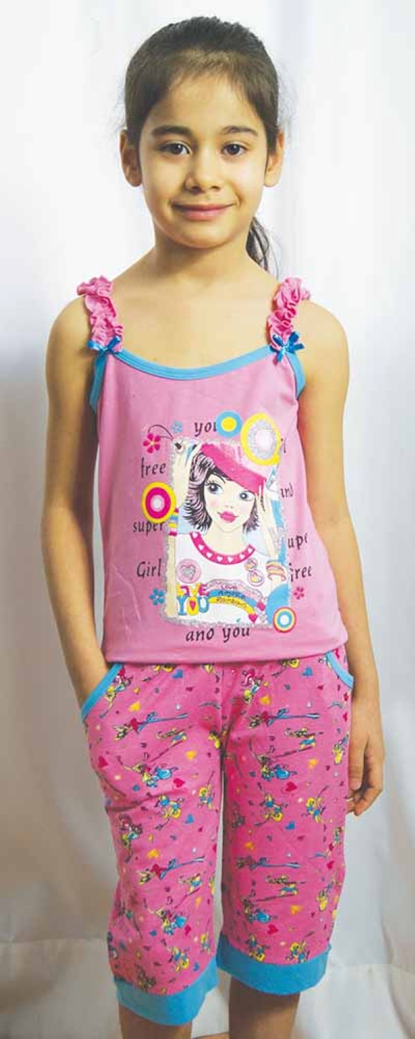 Пижамы для девочек (с бриджами/узкие бретельки) 85072