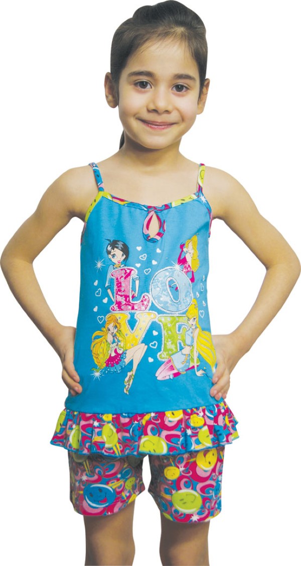 Пижамы для девочек (с шортами/узкие бретельки) 85046