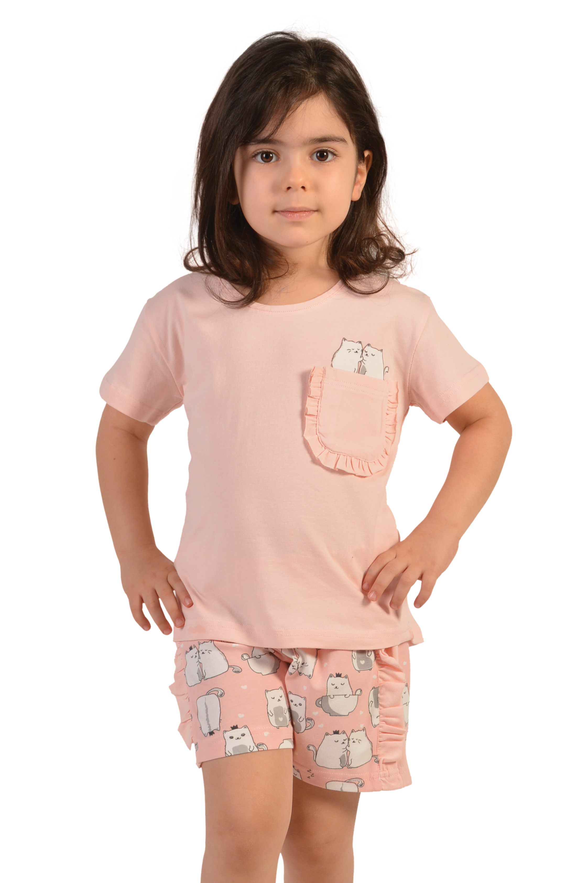 Пижамы для девочек (с шортами/с футболкой) 85310