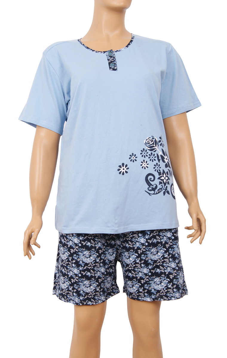 пижамы для женщин большой размер (с шортами/короткий рукав) 84106