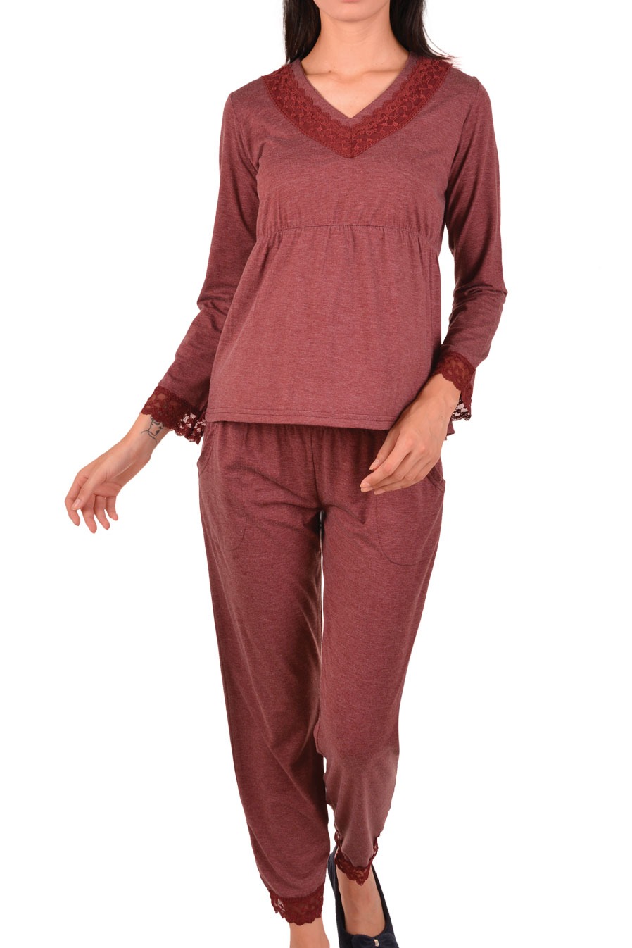 Пижамы для женщин с брюками (длинный рукав/вискоза) 86952