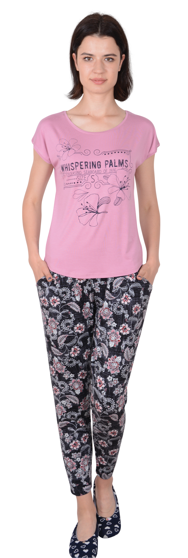 Пижамы для женщин с брюками (короткий рукав/вискоза) 86939