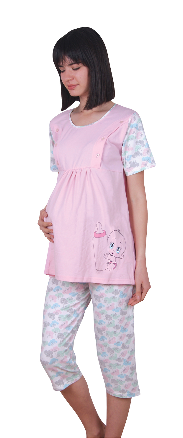 Пижамы для женщин с бриджами (короткий рукав) 07241