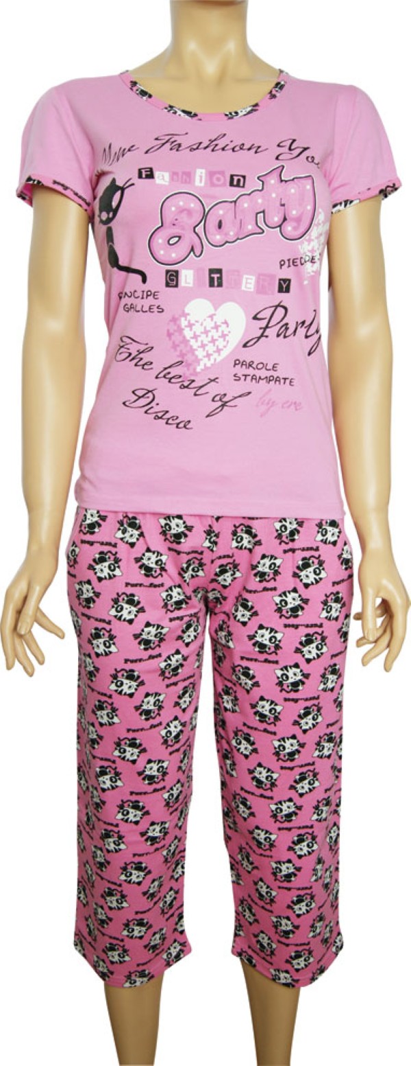 Пижамы для женщин с бриджами (короткий рукав) 82067