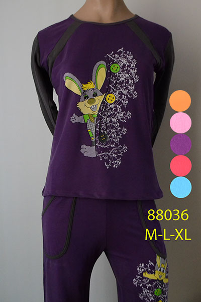 Пижамы для женщин с брюками (длинный рукав/утепленные) 88036