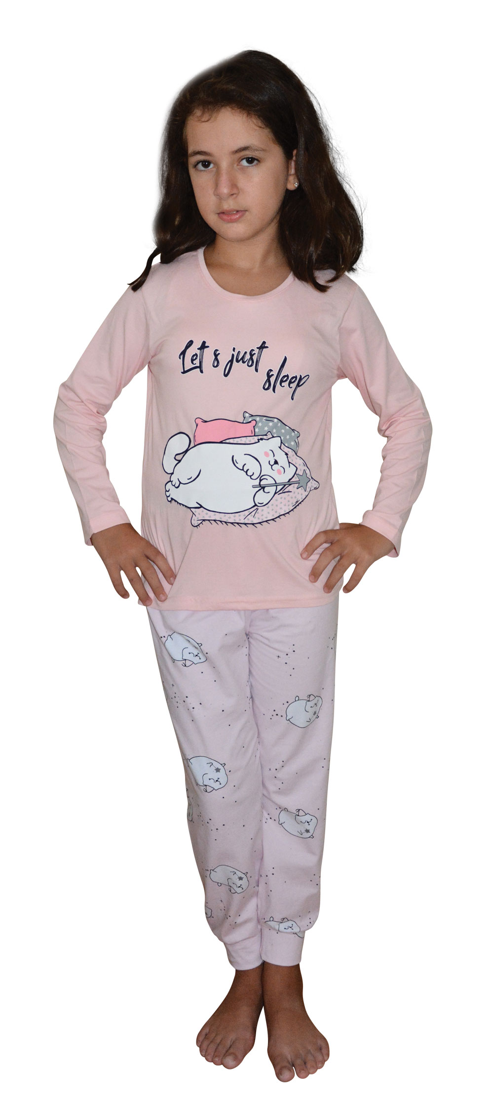 Пижамы для девочек (с брюками/длинный рукав) 85271