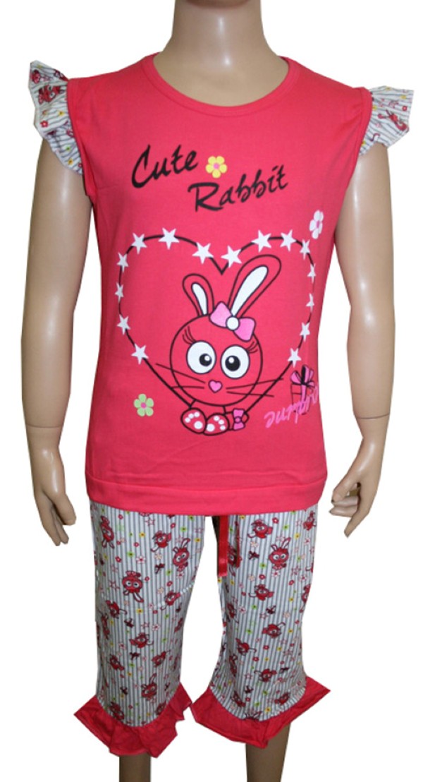 Пижамы для девочек (с бриджами/широкие бретельки) 17007