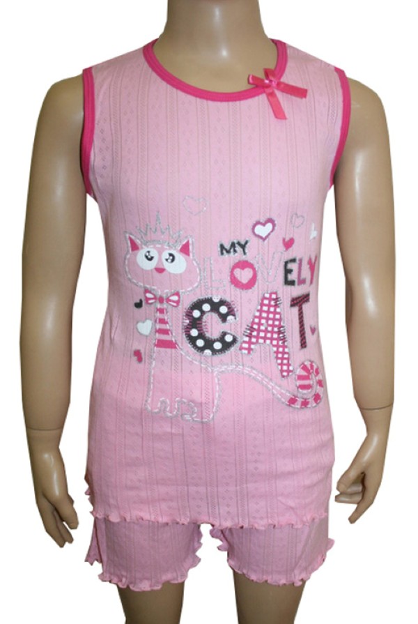 Пижамы для девочек (с шортами/широкие бретельки) 17008