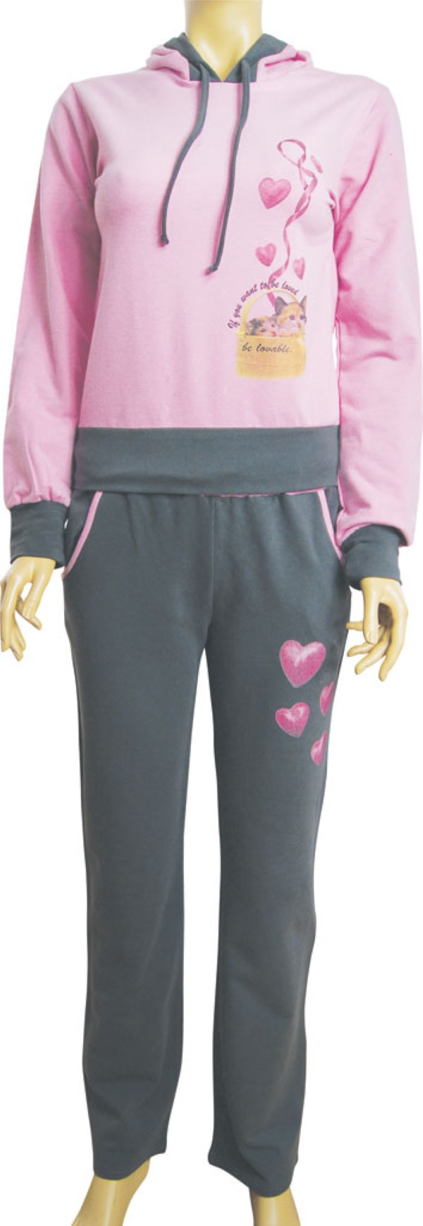 Пижамы для женщин с брюками (длинный рукав/утепленные/с капюшоном) 88098