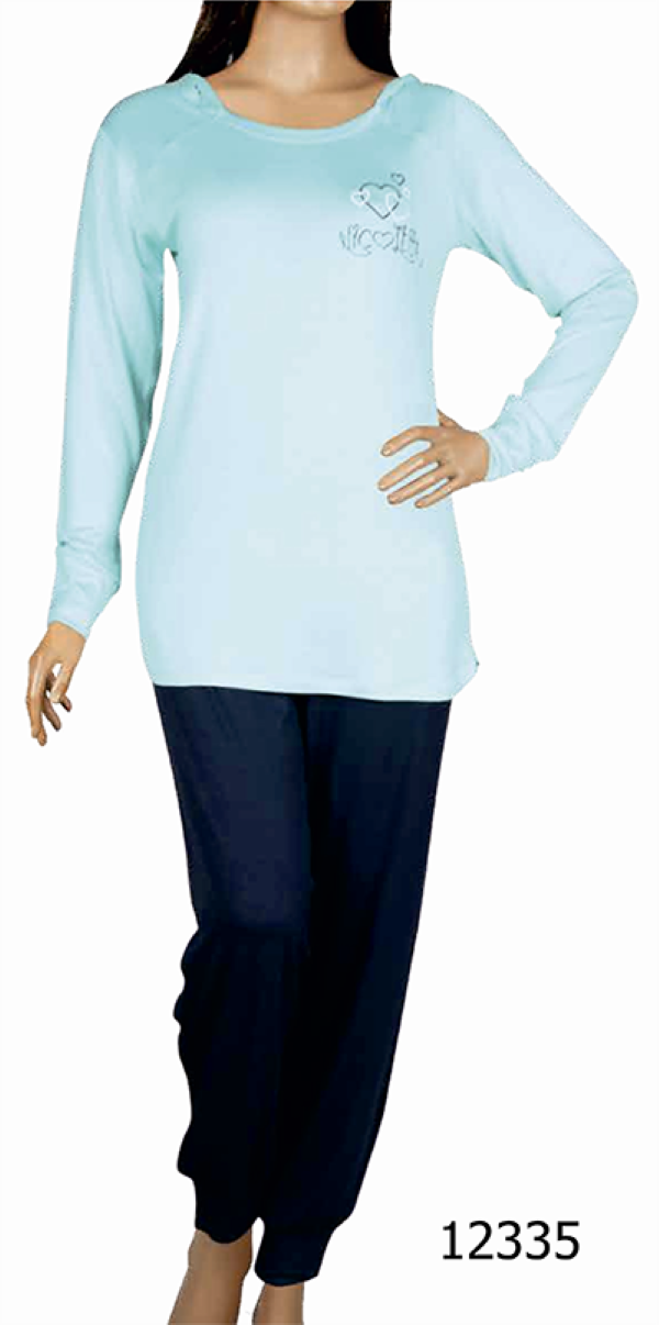 Пижамы для женщин с брюками (длинный рукав) 12335
