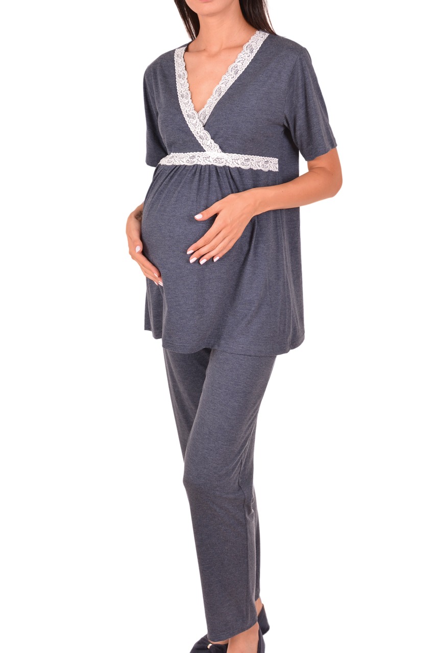 Пижамы для женщин с брюками (длинный рукав/вискоза) 07291