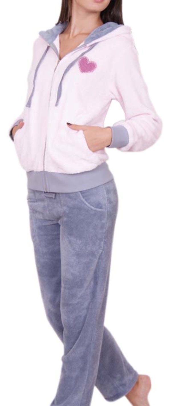 Пижамы для женщин с брюками (длинный рукав/махро/с молнией/с капюшоном) 88104