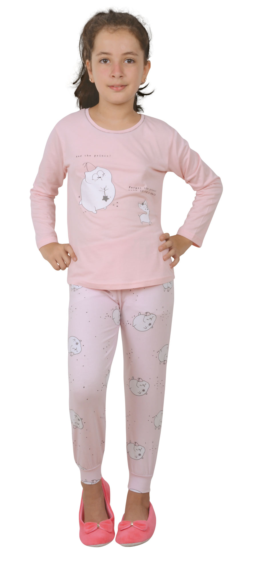 Пижамы для девочек (с брюками/длинный рукав) 85264