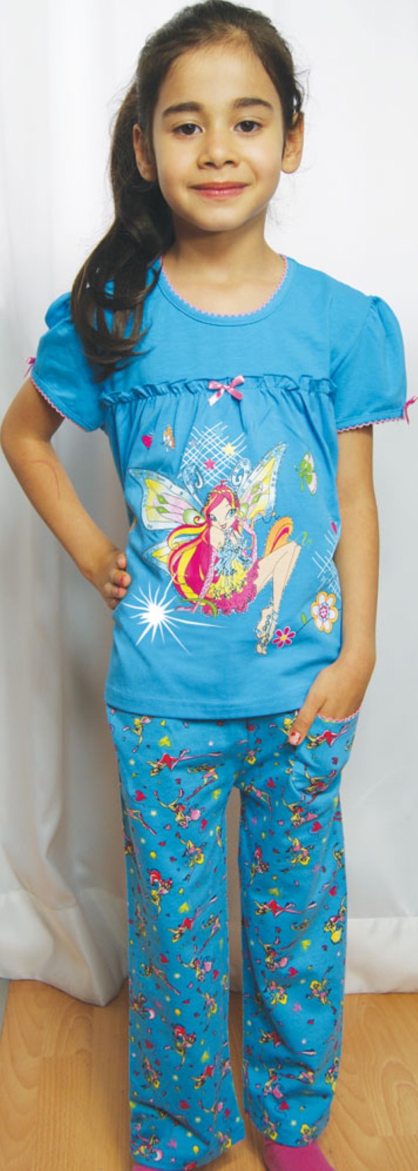 Пижамы для девочек (с брюками/короткий рукав) 85058
