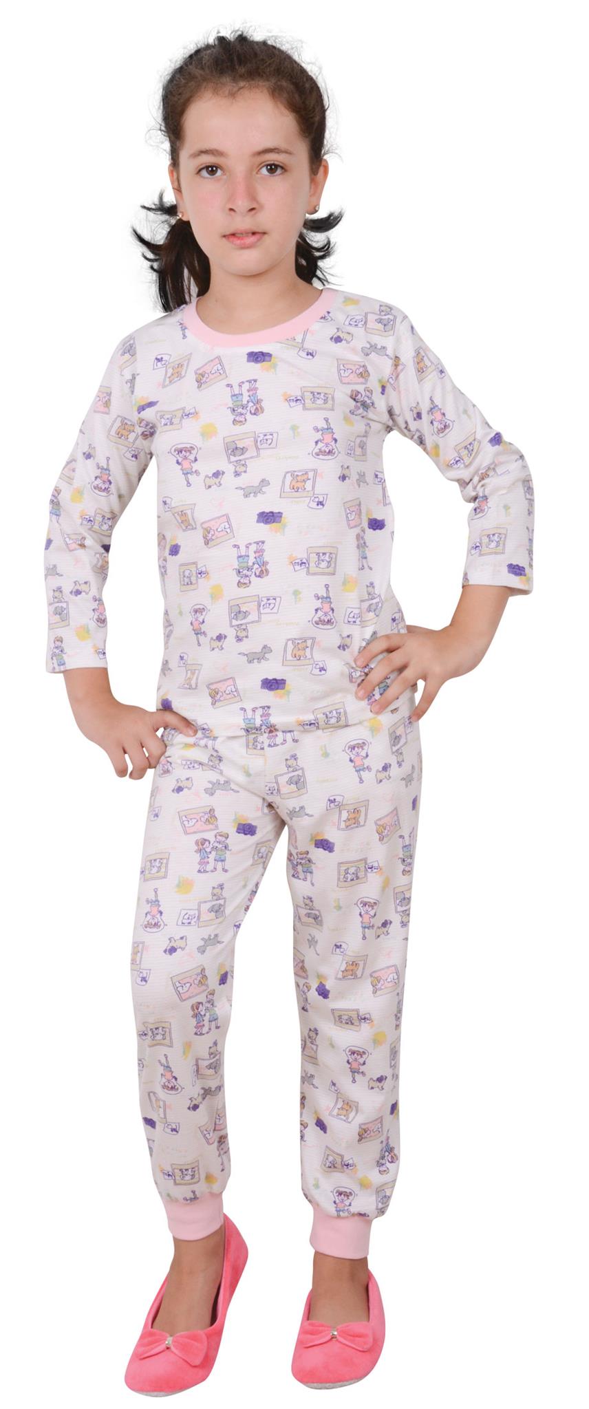 Пижамы для девочек (с брюками/длинный рукав) 85265