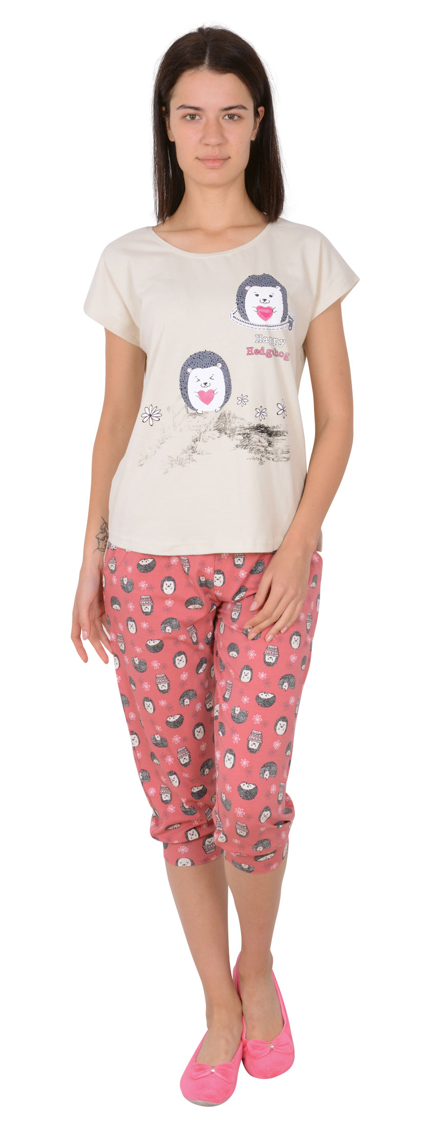Пижамы для женщин с бриджами (короткий рукав) 82447