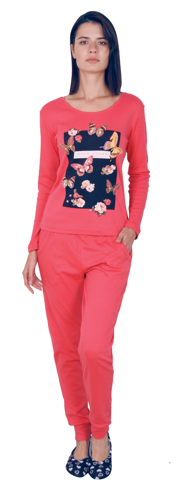Пижамы для женщин с брюками (длинный рукав/вискоза) 96077