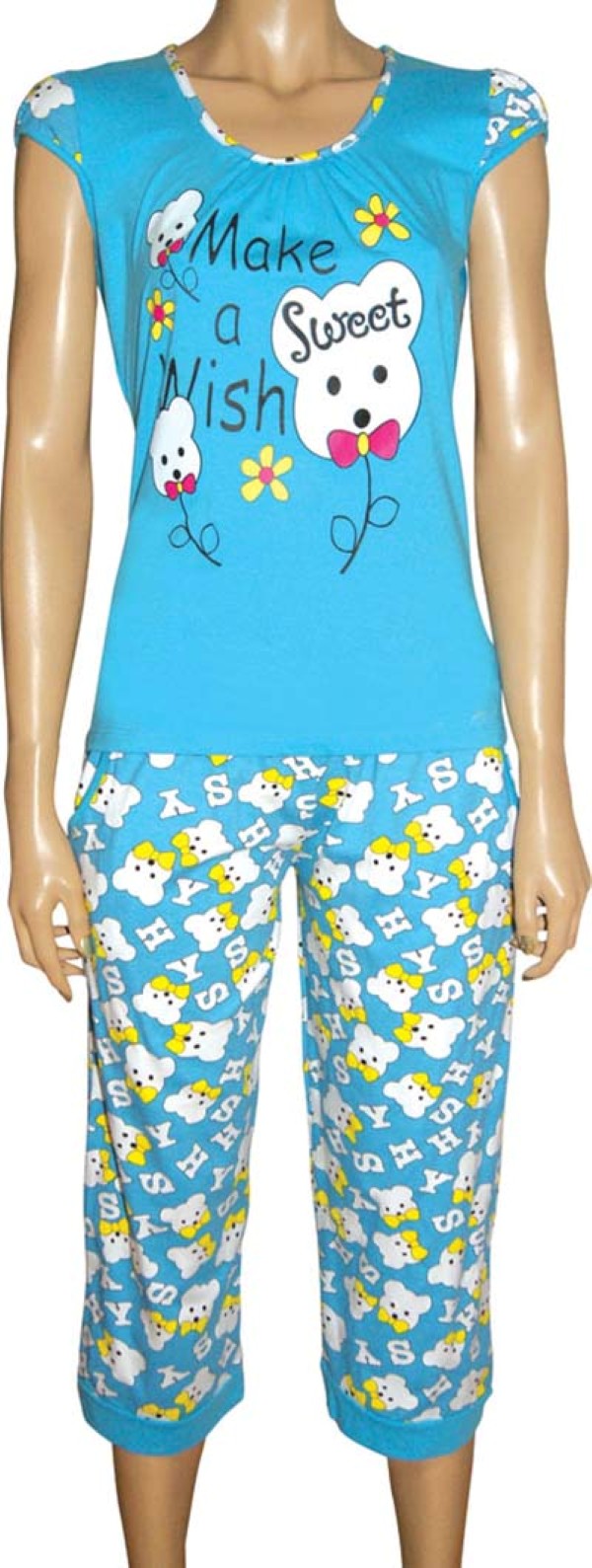 Пижамы для женщин с бриджами (короткий рукав) 82010